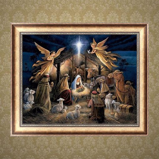 Kerst afbeelding diamond painting van kerststal