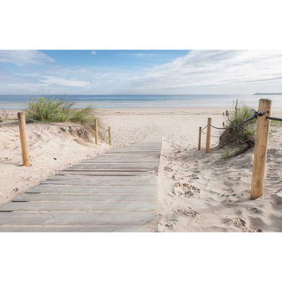 strandopgang met zicht op de zee