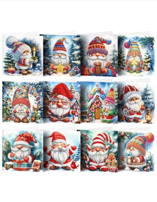 Luxe kerstkaarten met kabouter-kerstmannen